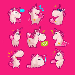 Vector flat unicorn illustration.