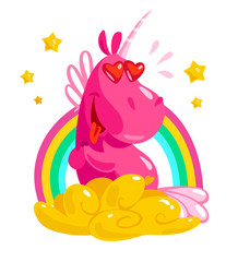 Vector flat unicorn illustration.