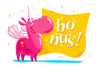 Fototapeta premium Vector flat unicorn illustration.