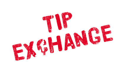 Tip Exchange rubber stamp. Grunge design with dust scratches. Effects can be easily removed for a clean, crisp look. Color is easily changed.