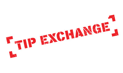 Tip Exchange rubber stamp. Grunge design with dust scratches. Effects can be easily removed for a clean, crisp look. Color is easily changed.