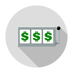 Dollar slot reels icon vector illustration