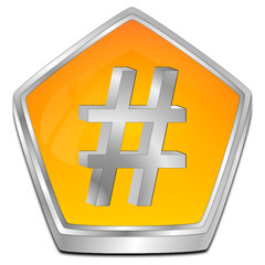 Hashtag Button - 3D illustration