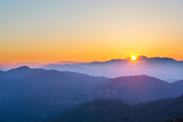 Mountains in sunrise