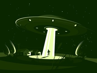 Spaceship abducts man © Kit8 d.o.o.