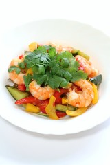 海老とパクチーのスイートチリソース炒め