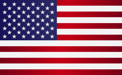Fototapeta premium Image of American Flag, Symbol USA on a White Background, Stars and Stripes Illustration.