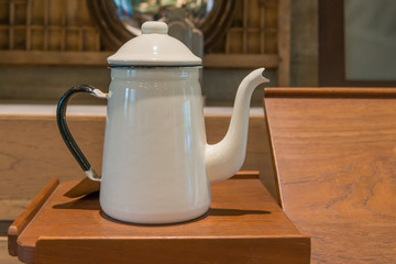 Antique zinc pitcher teapot