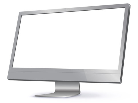 Computer Screen Vector Illustration isolated on white.

