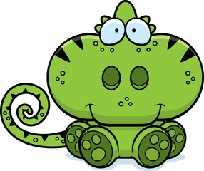 Cartoon Chameleon Sitting