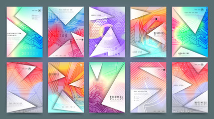 Business brochure design, abstract background, vector template, a4