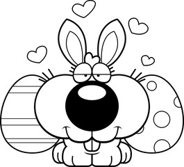Cartoon Easter Bunny in Love