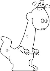 Cartoon Girl Dinosaur in Love