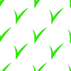 Fototapeta premium Seamless pattern with Check Marks. Green color. Vector illustration