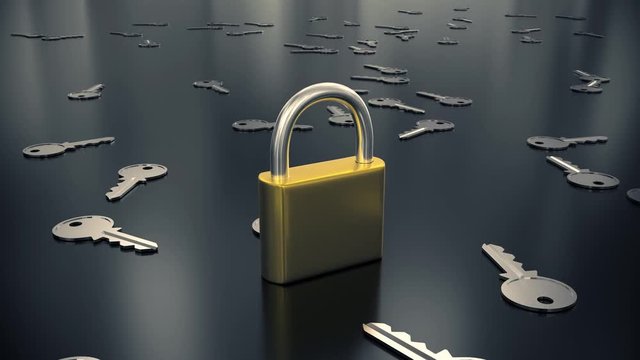 Padlock closing unlock lock key security safety protection hack password 4k