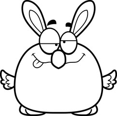 Drunk Cartoon Easter Bunny Chick