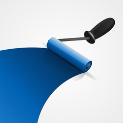 Blue Paintbrush Roller illustration