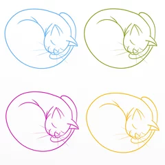 Abwaschbare Fototapete Klassische Abstraktion Farbige Katzen