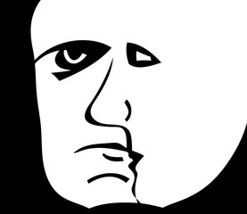 Vector silhouette profile man and woman face