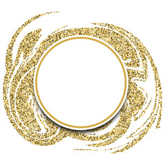 Gold festive frame. Background in the Art Nouveau style. Back fr