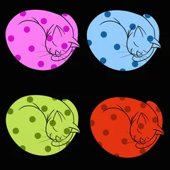 Cercles muraux Abstraction classique Colored cats