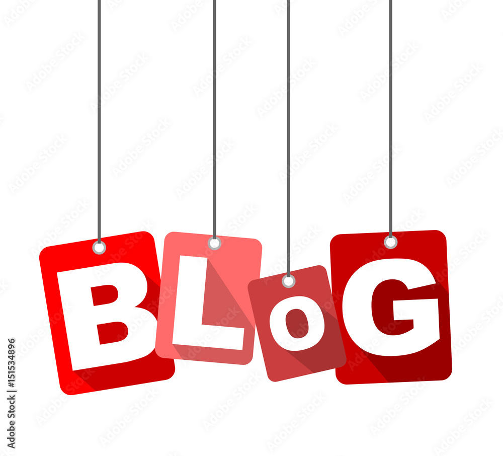 Fototapete Red vector flat design background blog. It is well adapted for web design.