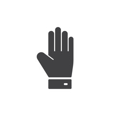 Hand, palm icon vector, filled flat sign, glyph style pictogram isolated on white. Symbol, logo illustration. Pixel perfect