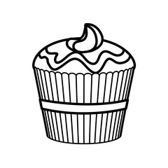 delicious and sweet cupcake icon vector illustration design