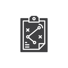Strategy board icon vector, filled flat sign, glyph style pictogram isolated on white. Symbol, logo illustration. Pixel perfect