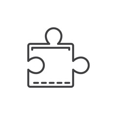 Puzzle, plugin outline icon, line vector sign, linear style pictogram isolated on white. Symbol, logo illustration. Editable stroke. Pixel perfect