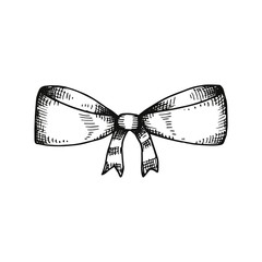 Bow manual drawing vector illustration