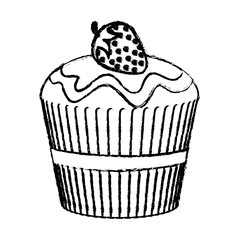 delicious and sweet cupcake icon vector illustration design