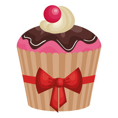 delicious and sweet cupcake icon vector illustration design