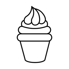 delicious and sweet cupcake icon vector illustration design