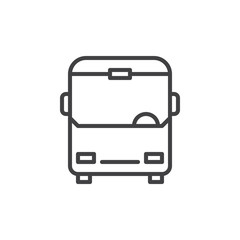 Bus line icon, outline vector sign, linear style pictogram isolated on white. Public transport symbol, logo illustration. Editable stroke. Pixel perfect