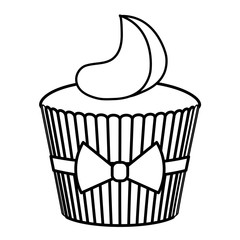 delicious and sweet cupcake icon vector illustration design