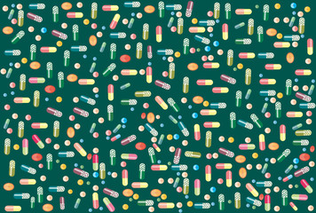 Medicine, pills and tablets, drawing