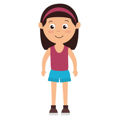 cute little girl character vector illustration design