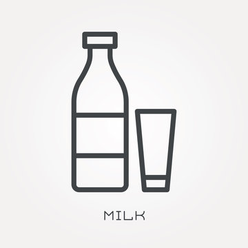 Line icon milk