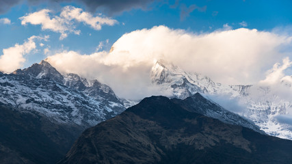 Fototapeta na wymiar Many cloud on the mountain at Nepal