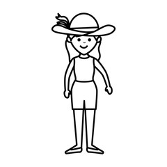 young woman avatar character vector illustration design