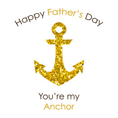 Cute Father's Day card with big glitter anchor