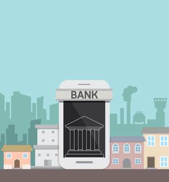 Smartphone concept banking online service