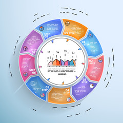 Creative pie chart. Business data visualization. Process chart. Vector business template for presentation. Creative concept for infographic.