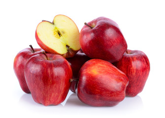 red apple on white background