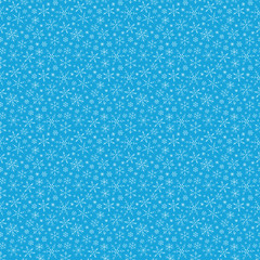 Christmas seamless doodle pattern with snowflakes