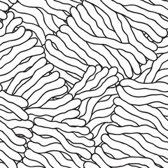 Weaving abstract shapes vector seamless pattern.