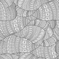 Hand-drawn seamless pattern of abstract geometric elements.
