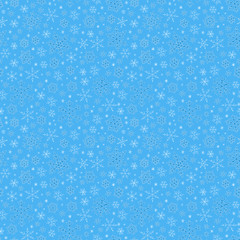 Seamless blue pattern with snowflakes
