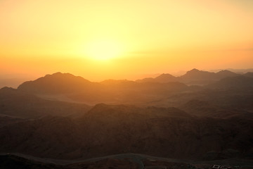 beautiful mountain landscape at sunrise